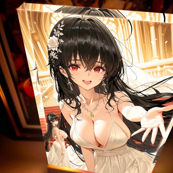 【海外代購】阿喵畫社 婚紗 大風 直式1.9cm發光手辦架展示磚 