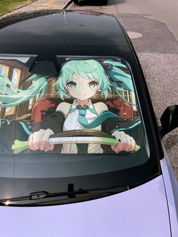 【海外代購】千鳥社 汽車前擋遮陽 初音未來miku公主殿下 可愛二次元 汽車遮陽防曬 
