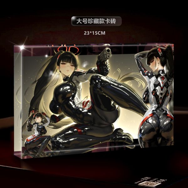 【海外代購】阿喵畫社 戰鬥形態調月莉音 23cm大號3D透明收藏透明磚 