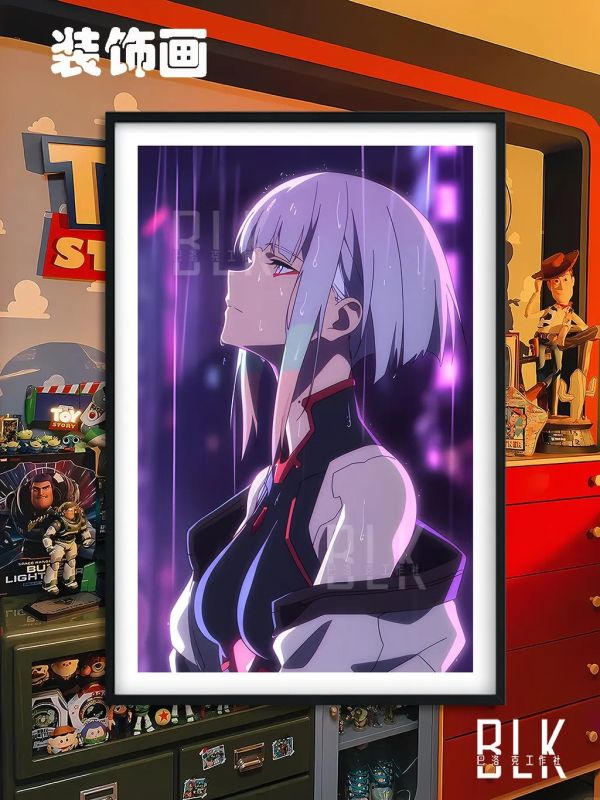 【海外代購】巴洛克 《雨中露西》賽博朋克邊緣行者裝飾畫冰箱貼 