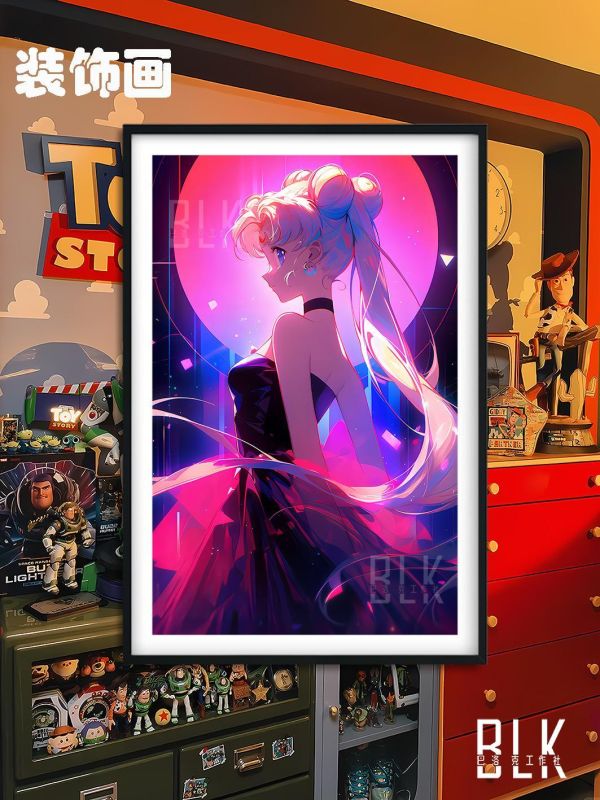 【海外代購】巴洛克 《粉紅美少女》Sailor Moon美少女戰士水兵月月野兔倩妮迪公主動漫裝飾畫冰箱貼 