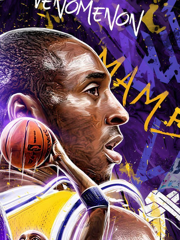 【海外代購】星空 《紫金曼巴》NBA科比布萊恩特Kobe Bryant洛杉磯湖人裝飾畫 