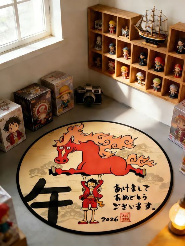 【海外代購】千鳥社 《魯夫 馬年地毯》海賊王新年春節尾田榮一郎牀邊書房臥室 