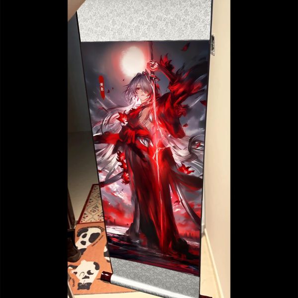 【海外代購】阿喵畫社 血月黃泉 國風捲軸錦緞高清精裱畫 