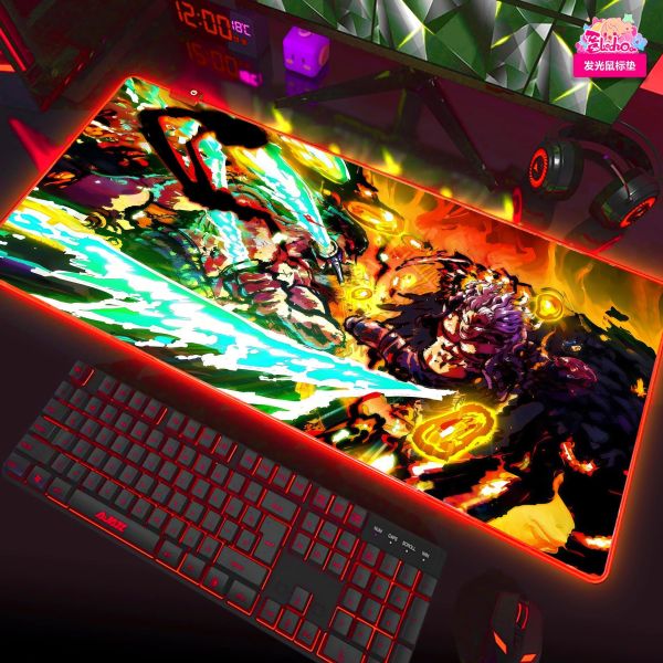 【海外代購】阿喵畫社 索隆VS燼五幅套裝 新品異形套組裝飾畫 發光滑鼠墊  地墊 