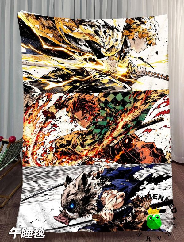 【海外代購】皇呱 《超帥時刻》鬼滅之刃三小隻裝飾畫 午睡毯 地毯 