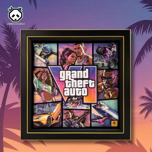 【海外代購】凹凸 PANDA 俠盜獵車手GTA6給他a罪惡都市R星裝飾畫 