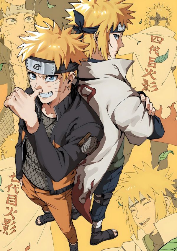 【海外代購】H2 《水門鳴人》火影忍者漩渦鳴人波風水門七代目裝飾畫 