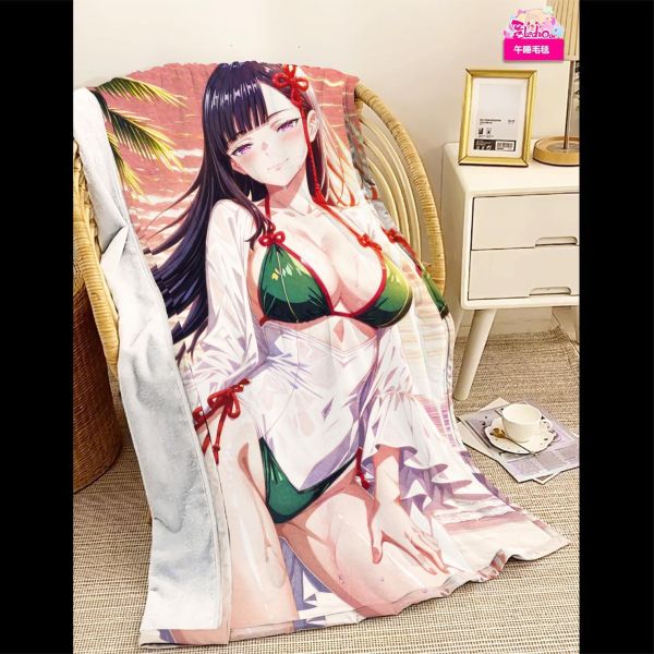 【海外代購】阿喵畫社 黃昏 泳裝山城戀 8k主題高清裝飾畫 午睡毛毯  牆面掛毯 床頭地墊  冰箱貼 