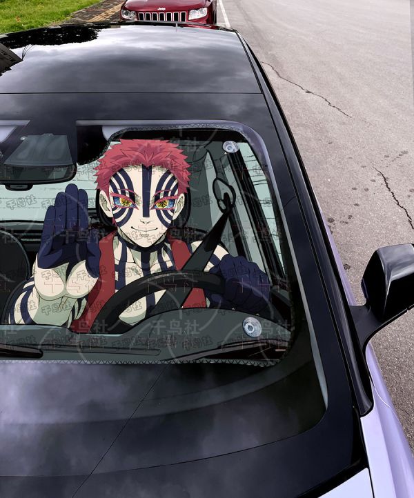 【海外代購】千鳥社 《汽車前擋遮陽猗窩座》二次元汽車遮陽防曬前擋開車鬼滅之刃猗窩座十二鬼月上弦之叁 