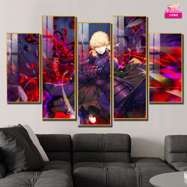 【海外代購】阿喵畫社 黑化saber 超大背景異形套組裝飾畫 