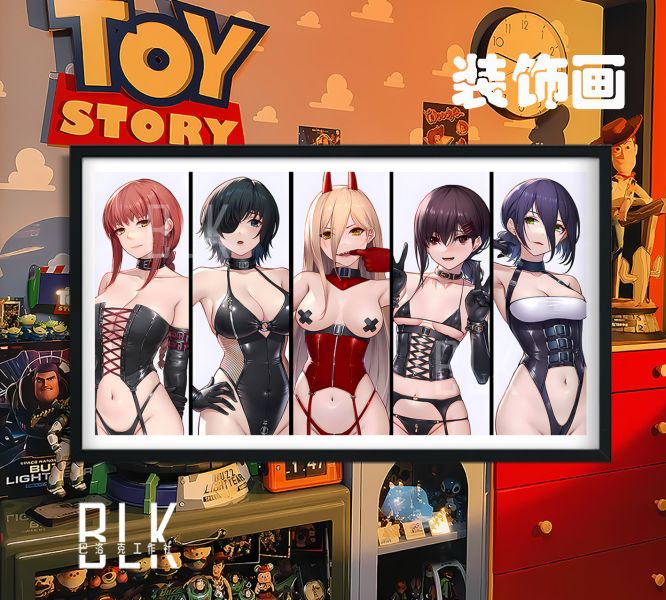 【海外代購】巴洛克 《電鋸女團》Chainsaw Man鏈鋸人帕瓦瑪奇瑪蕾塞裝飾畫/冰箱貼 