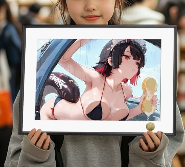 【海外代購】皇呱 《艾蓮比基尼擦車》絕區零鯊魚女僕艾蓮·喬溼身裝飾畫 午睡毯 地毯 