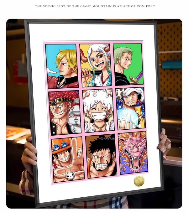 【海外代購】皇呱 《ONE PIECE九宮格》 海賊王主角團九宮格蒙奇·D·魯夫羅諾亞·佐羅娜美週邊裝飾畫 午睡毯 地毯 