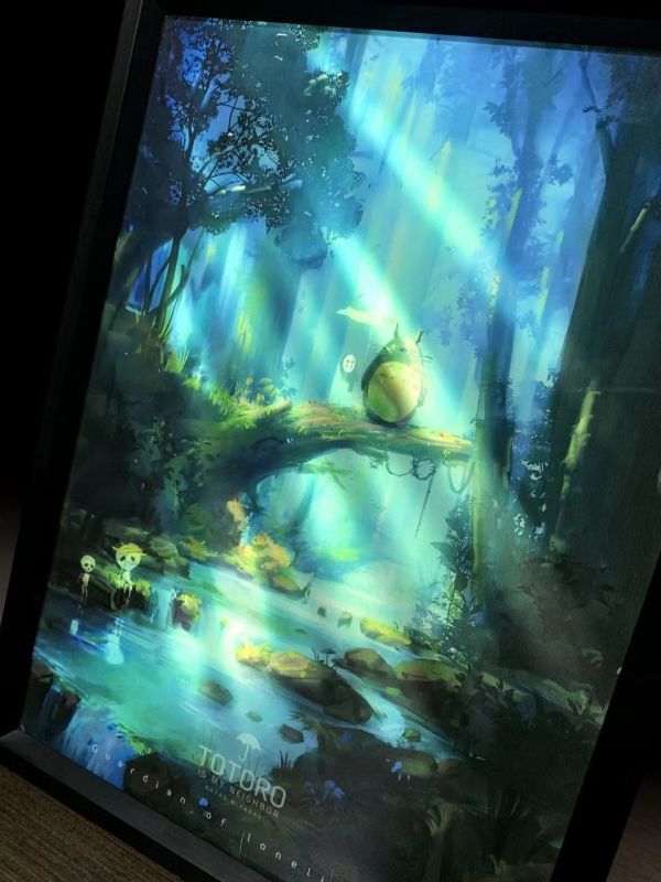 【海外代購】萌萌匠 宮崎駿 治癒藍牙音箱 導光畫 龍貓無臉男與小幽靈 
