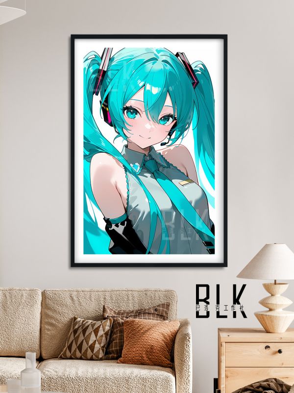 【海外代購】巴洛克 《微笑初音》未來歌姬miku公主殿下動漫裝飾畫冰箱貼 