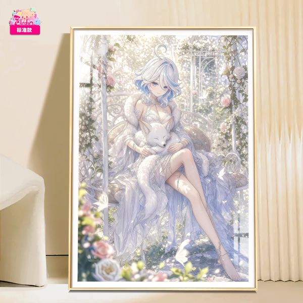 【海外代購】阿喵畫社 玫瑰後花園 芙寧娜 新品12K主題超清裝飾畫 床頭地墊 冰箱貼 