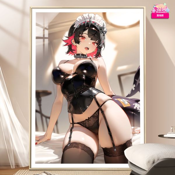 【海外代購】阿喵畫社 女僕鯊魚妹 8k超大高清裝飾畫 等身抱枕款 床頭地墊 