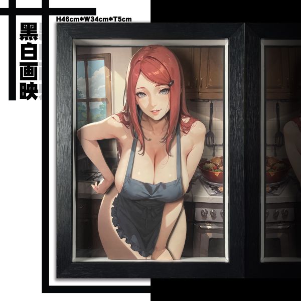 【海外代購】黑白畫映 B&W 漩渦玖辛奈 Uzumaki Kushina 立體裝飾畫 