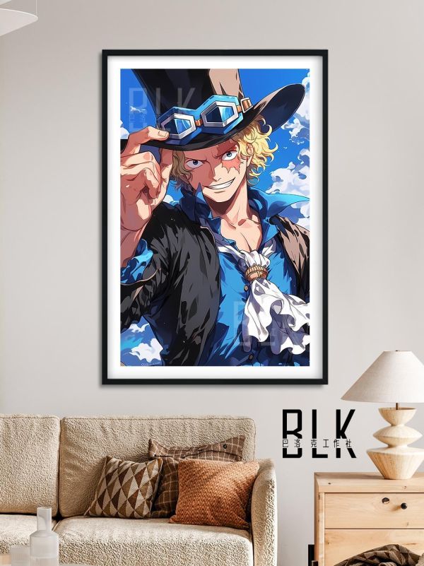 【海外代購】巴洛克 《薩博》Sabo路飛艾斯羅傑燒燒果實Ace海賊王onepiece裝飾畫冰箱貼 