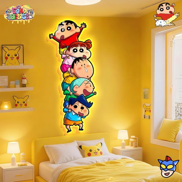 【海外代購】阿喵畫社 蠟筆小新疊疊樂 超長燈帶畫 