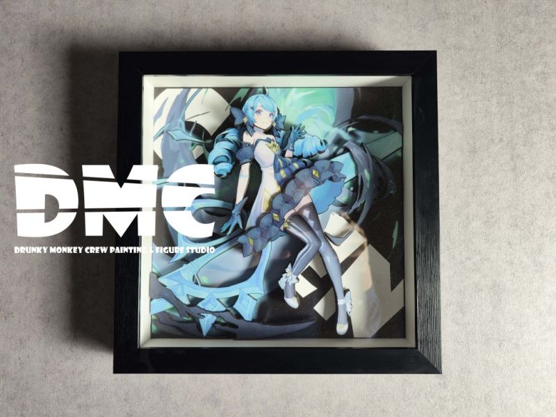 【海外代購】【34*34CM】Drunky Monkey Crew 醉猴組 LOL Gwen 格溫 立體裝飾畫 