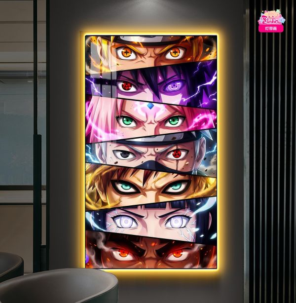 【海外代購】阿喵畫社 火影忍者眼神殺堅定意志-燈帶畫 新品發布氛圍感8k超清燈帶畫 
