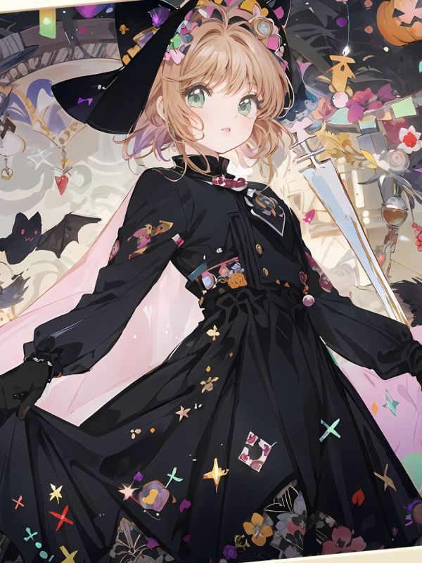 【海外代購】星空《魔女小櫻》魔法少女櫻木之本櫻庫洛牌裝飾畫 
