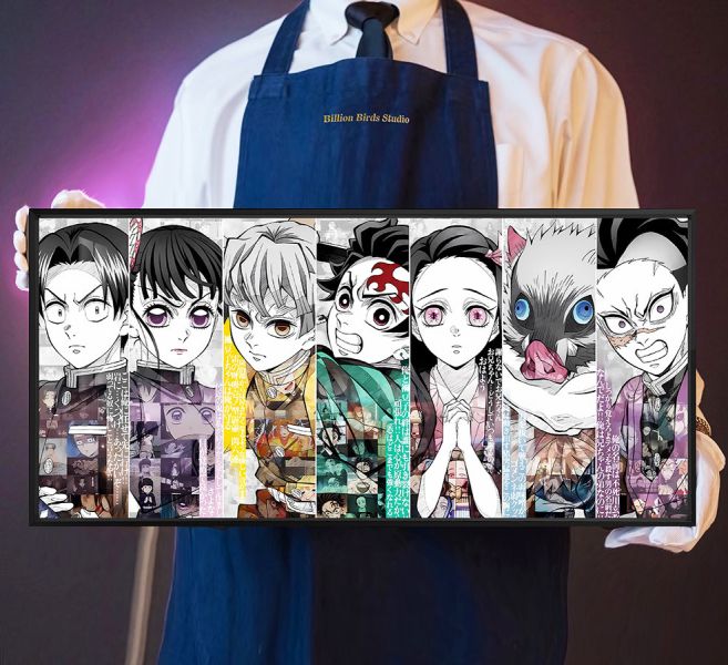 【海外代購】千鳥社 《隊士百景—七隊員》鬼滅之刃隊士百景炭治郎祢豆子善逸伊之助滑鼠墊裝飾畫 