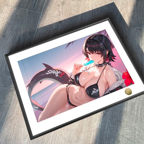 【海外代購】皇呱 《泳裝鯊魚妹》 絕區零鯊女僕艾蓮喬泳裝鯊魚妹週邊裝飾畫 午睡毯 地毯 