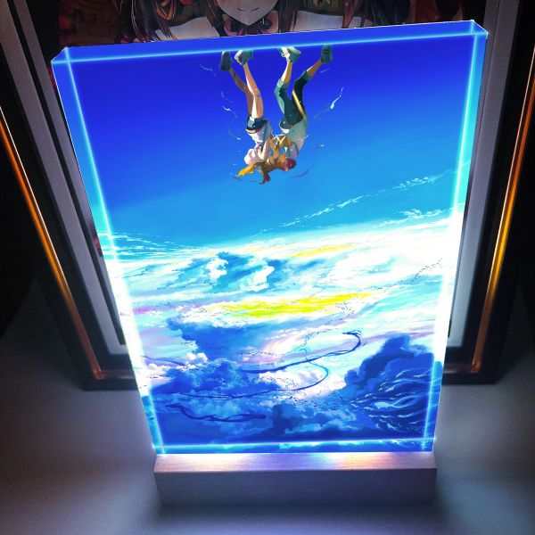 【海外代購】阿喵畫社 天氣之子 1.9cm特效發光手辦架發光展示磚 