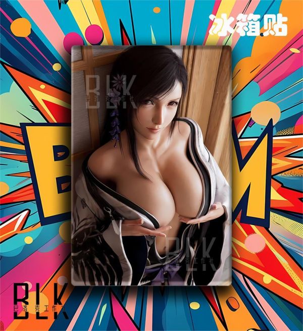 【海外代購】巴洛克  《和服蒂法》最終幻想tifa裝飾畫冰箱貼 