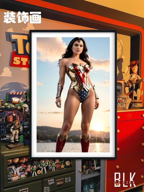 【海外代購】巴洛克 《湖邊神力女超人》Wonder Woman神力女超人正義聯盟DC超人蝙蝠俠動畫裝飾冰箱貼 