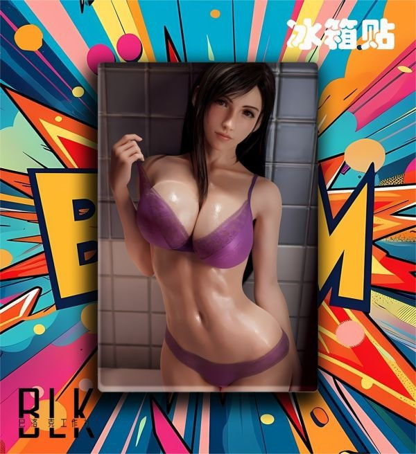 【海外代購】巴洛克 韻味蒂法最終幻想tifa動漫遊戲裝飾畫/冰箱貼 