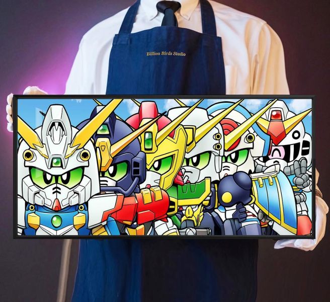 【海外代購】千鳥社 《萌鋼靈魂》 機動戰士鋼彈SD高達Gundam閃光鋼彈滑鼠墊裝飾畫 