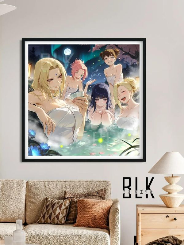 【海外代購】巴洛克 《溫泉火影女團》火影忍者裝飾畫冰箱貼 