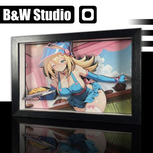 【海外代購】黑白畫映 B&W 遊戲王 黑魔導女孩 立體裝飾畫 