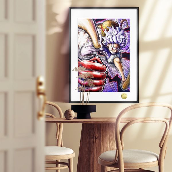 【海外代購】皇呱 《覺醒的碰撞》 海賊王路飛五檔尼卡形態太陽神終極一拳路奇世界政府CP0週邊裝飾畫 午睡毯 地毯 