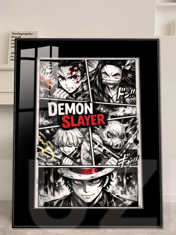 【海外代購】橘子 鬼滅之刃切片海報 黑白漫版裝飾畫 鬼滅之刃 