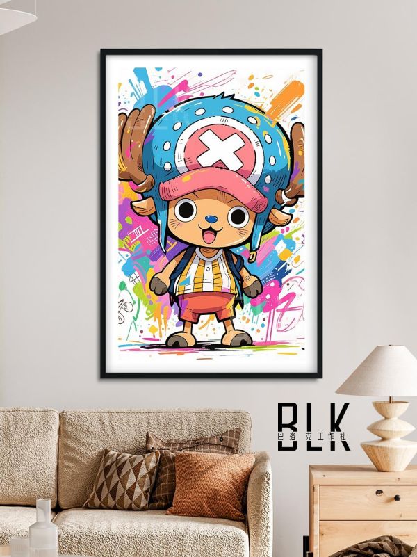 【海外代購】巴洛克《喬巴》路飛娜美羅賓索隆山治弗蘭奇艾斯海賊王onepiece裝飾畫冰箱貼 