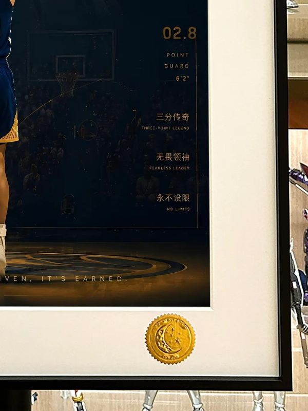 【海外代購】星空《投籃庫裏》萌神三分王nba金州勇士裝飾畫 