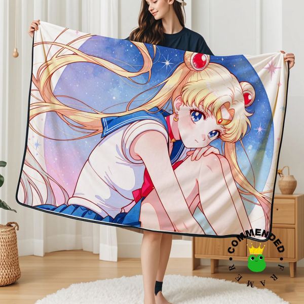 【海外代購】皇呱《美少女月野兔》美少女戰士裝飾畫 午睡毯 地毯 