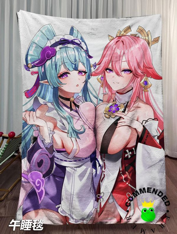 【海外代購】皇呱《瑞希神子傲人身材》原神夢見月瑞希裝飾畫 午睡毯 地毯 