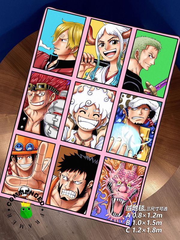 【海外代購】皇呱 《ONE PIECE九宮格》 海賊王主角團九宮格蒙奇·D·魯夫羅諾亞·佐羅娜美週邊裝飾畫 午睡毯 地毯 