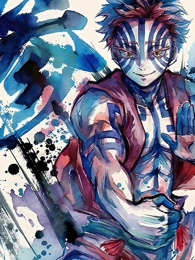 【海外代購】巴洛克 《水彩猗窩座》鬼滅之刃無限城篇裝飾畫冰箱貼 