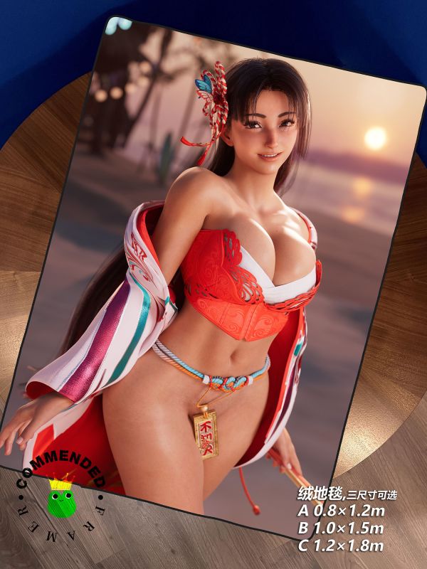 【海外代購】皇呱 《火辣忍者》 拳皇火辣忍者不知火舞海邊火辣泳衣同人周邊裝飾畫 午睡毯  地毯 