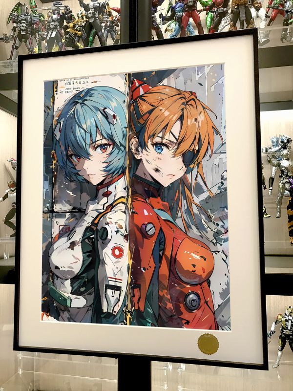 【海外代購】星空 《戰損香麗》明日香綾波麗新世紀福音戰士初號機碇真嗣eva動漫裝飾畫 