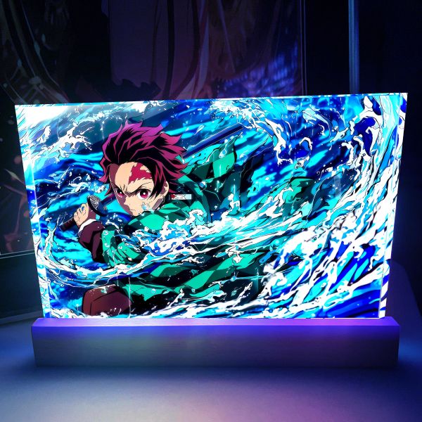 【海外代購】阿喵畫社 鬼滅之刃發光卡磚祢豆子炭治郎蛇柱 23cm大號特效發光手辦架展示磚 