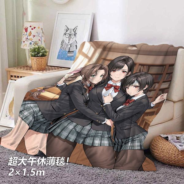 【海外代購】千鳥社 《最終幻想 校服版》蒂法愛麗絲尤菲最終幻想Tifa二次元午睡毯地毯裝飾畫 