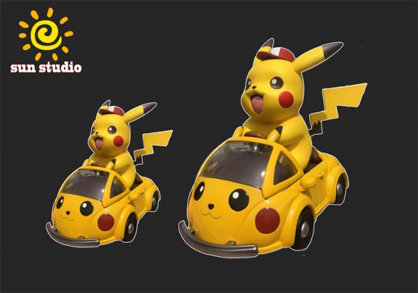 【海外代購】【13/22CM】sun 寶可夢汽車皮卡丘汽車（輪子可動，非電動） 